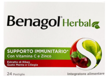 BENAGOL Herbal 24 Pastiglie Menta e Ciliegia